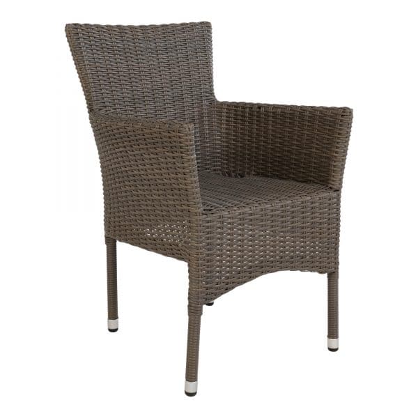 HOUSE NORDIC Seattle havestol, m. armlæn - grå polyrattan