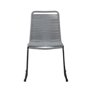 VENTURE DESIGN Lindos havestol - grå polyester reb, sort aluminium og stål