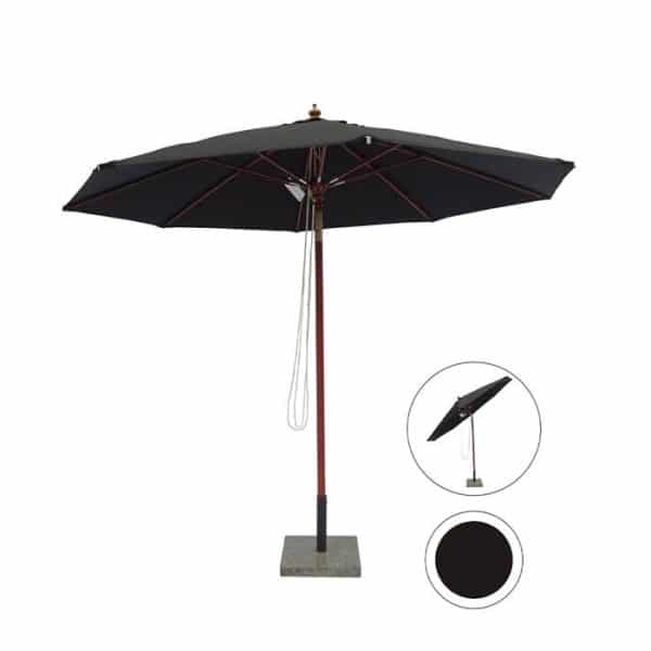 Cebu Milano Parasol med 3 meter - sort dug
