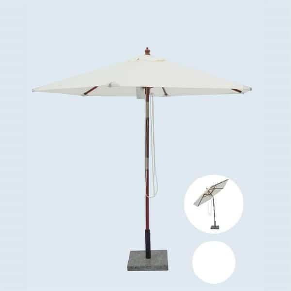 Geneve parasol - 2,5 meter - natur - inkl. parasol cover i grå