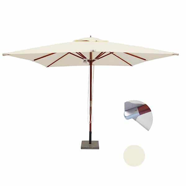 Nice parasol - natur - 3x3 meter - Inkl. parasol cover i grå