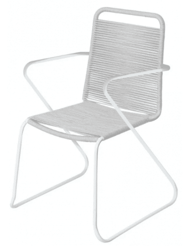 Havestol i aluminium og fiberreb H88 cm - Hvid/Lysegrå