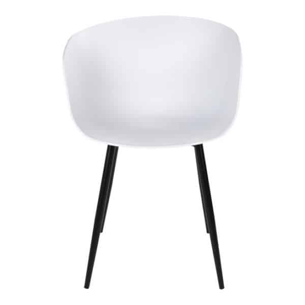 Spisebordsstol Stol i hvid med sorte ben - 7001126