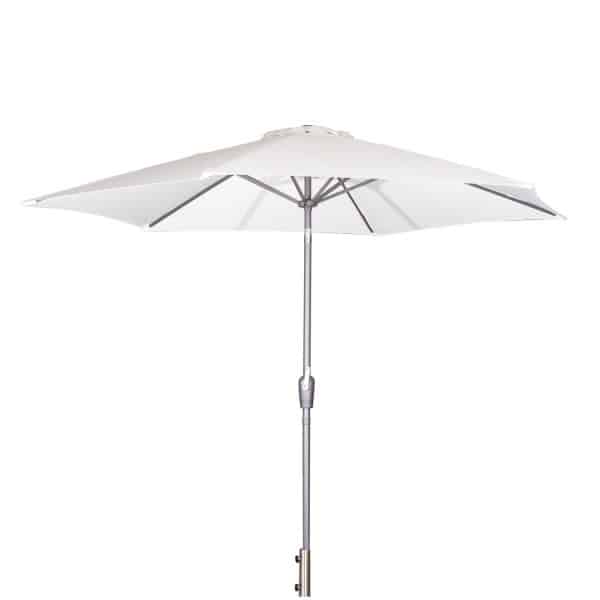 VENTURE DESIGN Leeds parasol 3m - grå aluminium og hvid polyester