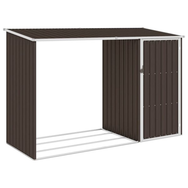 Brændeskur 245x98x159 cm galvaniseret stål brun