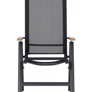 2 x Lise Positions havestole i aluminium og textilene H110 cm - Sort/Teak
