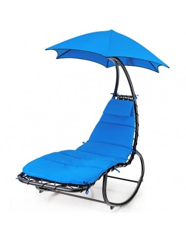Hængestol i stål og polyester H187 cm - Sort/Blå
