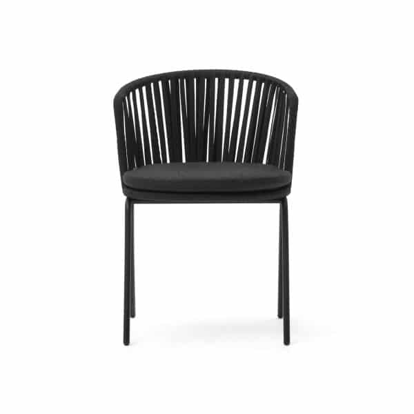 LAFORMA Saconca udendørs stol med snor og stål. med sort malet finish