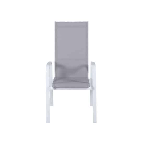 VENTURE DESIGN Copacabana recliner havestol, m. armlæn - grå textilene og hvid aluminium