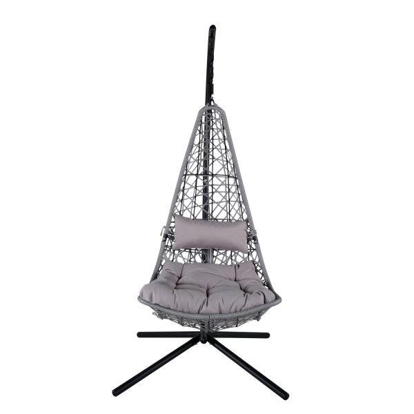 VENTURE DESIGN Edinburgh hængestol, m. hynde - grå polyester og polyrattan, sort aluminium