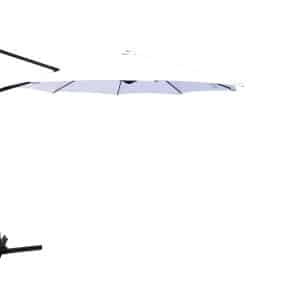 VENTURE DESIGN Leeds parasol med tilt, 3m - hvid, sort aluminium og stål