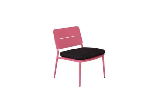 VENTURE DESIGN Lina loungestol, m. hynde - sort polyester og pink stål