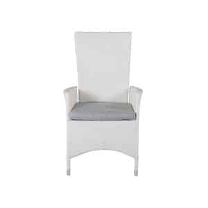 VENTURE DESIGN Padova recliner havestol, m. armlæn og hynde - grå polyester og hvid polyrattan