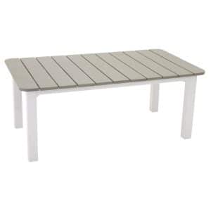VENTURE DESIGN Parma rektangulær havebord - grå polywood hvid aluminium (110x60)