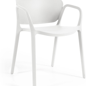 Ania, Udendørs spisebordsstol, hvid, plast