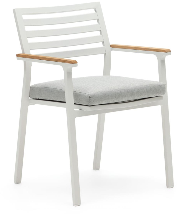 Bona, Udendørs stol, hvid/natur, metal