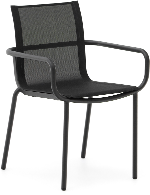 Galdana, Udendørs stabelbar stol, grafit, aluminium