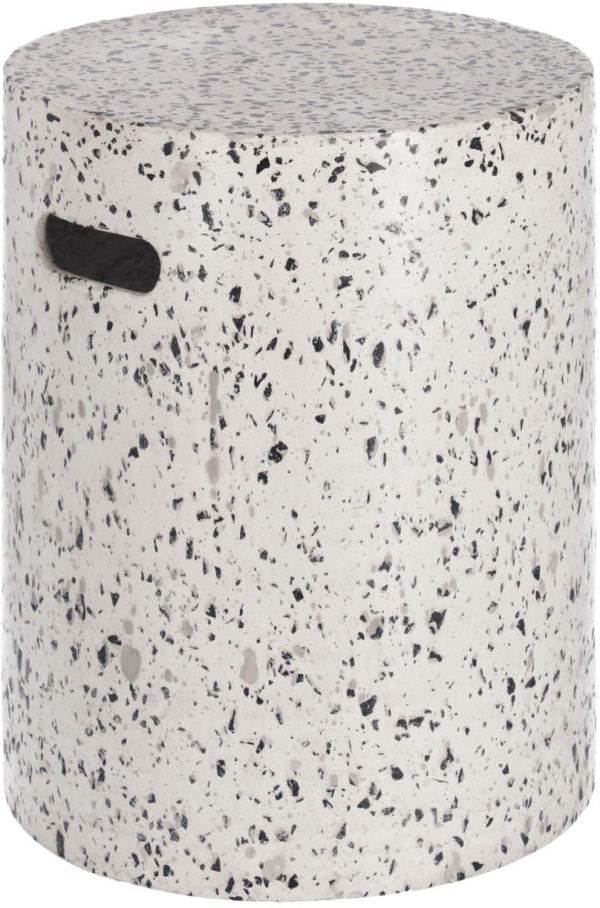 Jenell, Udendørs sidebord, hvid, H46x35x35 cm, cement
