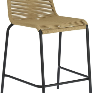 Lambton, Udendørs barstol, beige/sort, H88x48x55 cm, reb