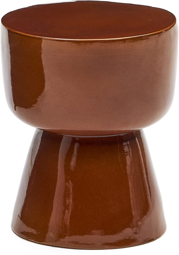 Mesquida, Udendørs sidebord, brun, H45,5x36x36 cm, keramik