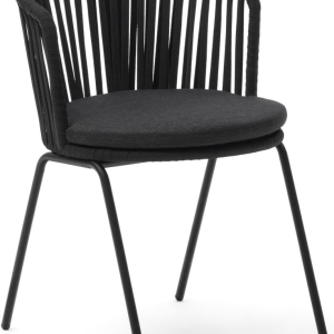 Saconca, Udendørs stol, sort, metal
