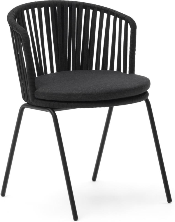 Saconca, Udendørs stol, sort, metal