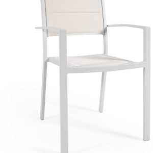 Sirley, Udendørs spisebordsstol, hvid, H88x55x59 cm