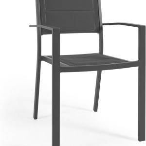 Sirley, Udendørs spisebordsstol, sort, H88x55x59 cm