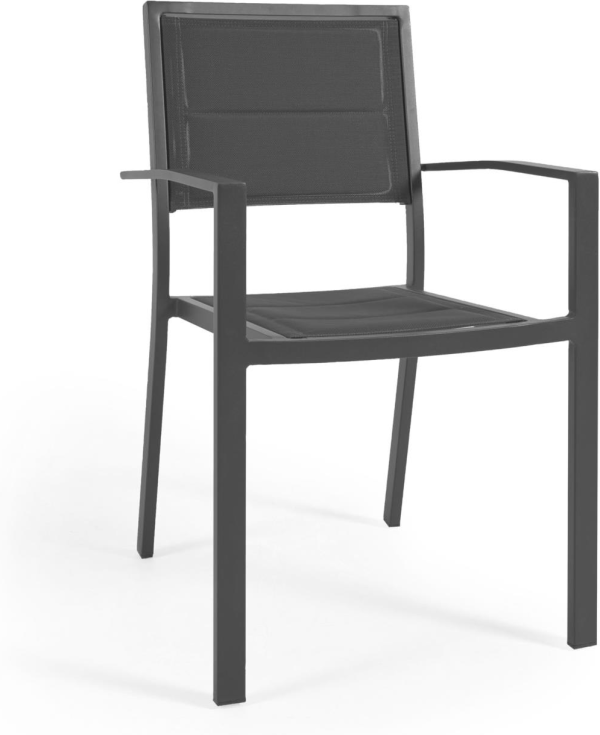 Sirley, Udendørs spisebordsstol, sort, H88x55x59 cm
