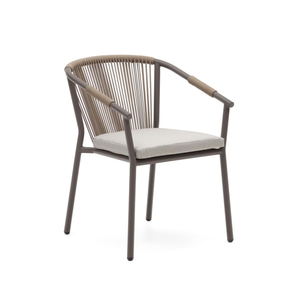 Xelida, Udendørs stol, brun/beige, metal