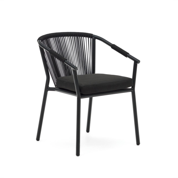 Xelida, Udendørs stol, sort, metal