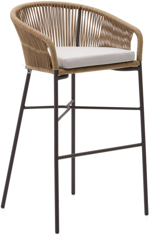 Yanet, Udendørs barstol, beige, H110x55x50 cm