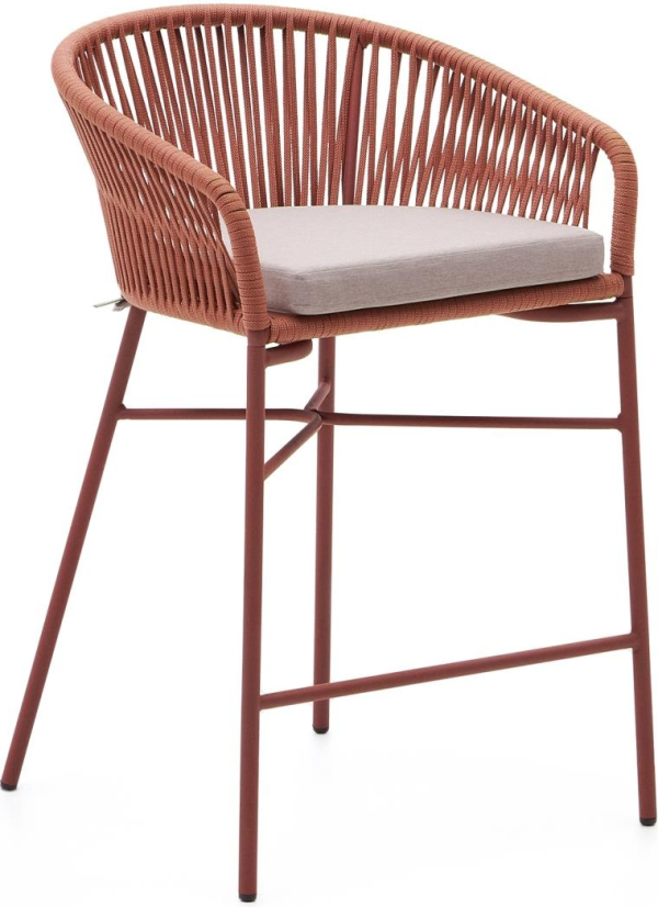 Yanet, Udendørs barstol, lyserød, H85x55x50 cm