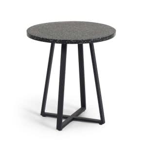 LAFORMA Tella havebord - sort terrazzo og stål (Ø75)