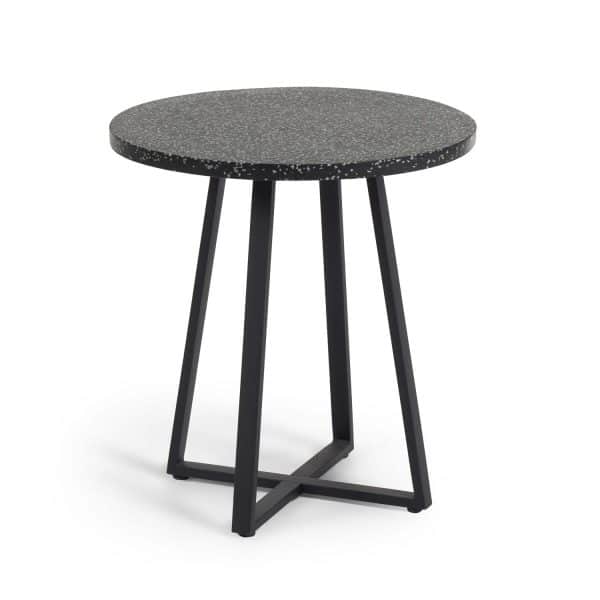 LAFORMA Tella havebord - sort terrazzo og stål (Ø75)