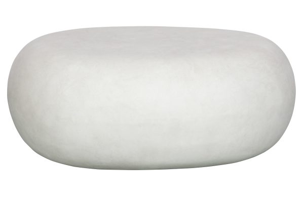 VTWONEN Pebble sofabord til inde og ude, oval - hvid fiberler (65x49)