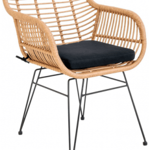 TRIESTE Havestol i metal og polyrattan H82 cm - Sort/Natur