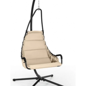 Hængestol i stål og tekstil H203 cm - Sort/Beige