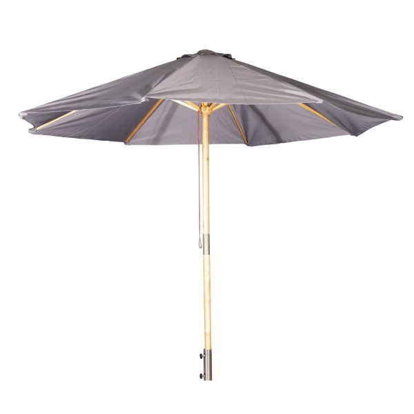 VENTURE DESIGN Naxos parasol 3m - natur træ og sort polyester