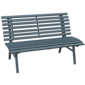Havebænk i aluminium B123 cm - Blågrå