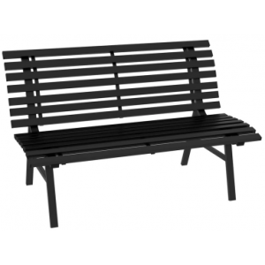Havebænk i aluminium B123 cm - Sort