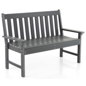 Havebænk i genanvendeligt HDPE B132 cm - Grå