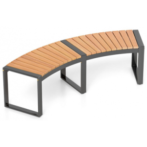 Havebænk i metal og akacietræ B146 cm - Sort/Brun