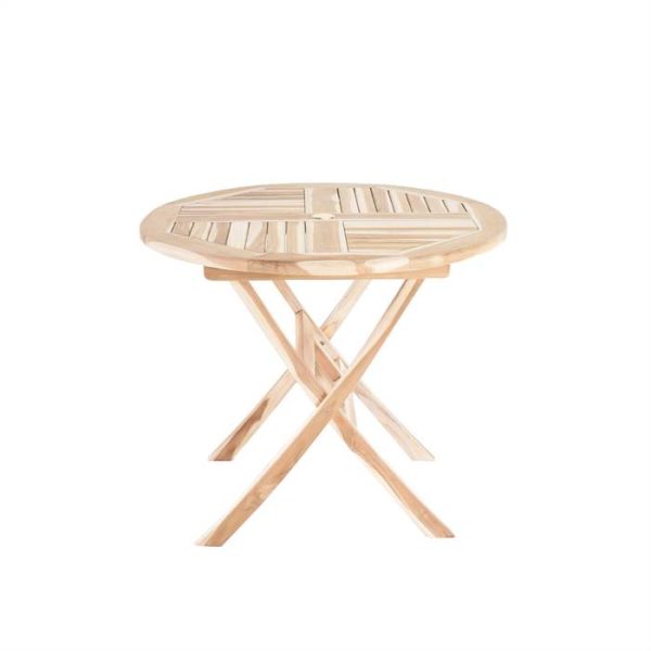 Havebord rundt i massiv teak Ø90 cm