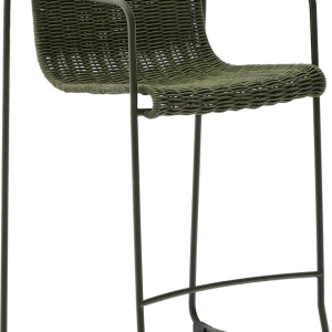Maurina, Udendørs barstol med armlæn, Mørkegrøn (93,5 cm)