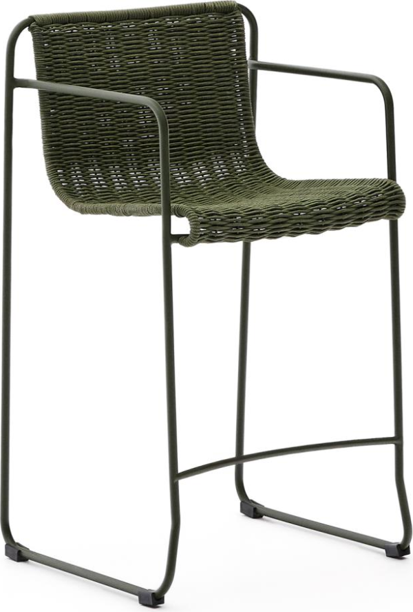Maurina, Udendørs barstol med armlæn, Mørkegrøn (93,5 cm)