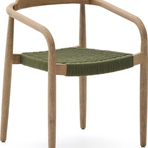 Nina, Spisebordstol med armlæn, Stabelbar, Mørkegrøn (78 cm)