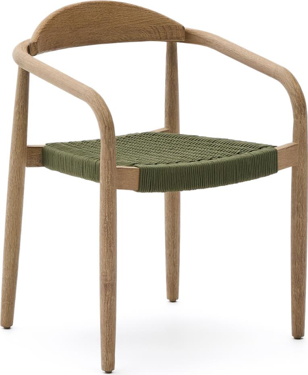 Nina, Spisebordstol med armlæn, Stabelbar, Mørkegrøn (78 cm)