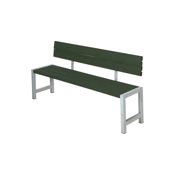 Plus Plankebænk m/ryglæn - 176 cm - Grøn - 185421-11