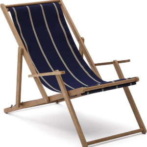 Foldbar hængekøjestol Kave Home Vilara akacietræ mørkeblå vandafvisende polyester UV-resistent